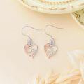 wholesale TOUPOP Rose Heart Earrings For Women Sterling Silver Butterfly Initial K Letter Drop Dangle Earrings Anniversary Birthday Christmas Jewelry Gifts For Her Wife Girlfriend Mom -0-3