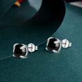 wholesale 925 Sterling Silver Round Black Onyx Stud Earrings 6mm-0-2