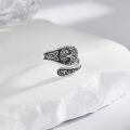 wholesale Sterling Silver Spoon Rings Hummingbird Shark Daisy Tree of Life Dragonfly Witches Knot Sea Turtle Adjustable Thumb Rings for Women Mother Birthday Gifts-0-2