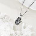 wholesale 925 Sterling Silver Evil Eye Hamsa Hand Pendant Necklaces for Women Girls s 45cm Chain Length-0-3