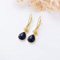 wholesale 925 Sterling Silver Teardrop Lapis Lazuli Leverback Earrings - Bohemian Bridal  for Her-0-1