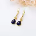 wholesale 925 Sterling Silver Teardrop Lapis Lazuli Leverback Earrings Wholesale - Bohemian Bridal  for Her-0-1