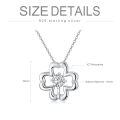 wholesale 925 Sterling Silver 1CT Moissanite Four-Leaf Clover Pendant Necklace with Chain (Total Length: Adjustable from 37 to 45 cm)-0-1