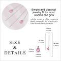 wholesale 925 Sterling Silver Pink Teardrop Chain Drop Earrings for Women-0-5