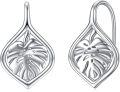 wholesale 925 Sterling Silver Monstera Leaf Leverback Dangle Drop Hoop Earrings for Women Gift Ideas-0-0