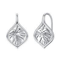wholesale 925 Sterling Silver Monstera Leaf Leverback Dangle Drop Hoop Earrings for Women Gift Ideas-10-Leverback-Leaf