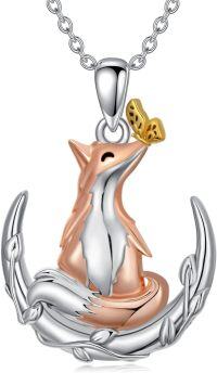 wholesale TOUPOP Fox Necklace For Women 925 Sterling Silver Animal Pendant Necklace Anniversary Birthday Jewelry Gifts For Wife Mother Friend -undefined