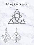 wholesale Celtic Knot Earrings Leverback Sterling Silver Trinity Knot Earrings Leverback Celtic Earrings For Women Celtic Kont Jewerly Gifts For Women Girlfriend Birthday Christmas Anniversary Mothers Day -0-2