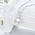 wholesale 925 Sterling Silver Round Freshwater Pearl and Cubic Zirconia Pendant Necklace for Women-0-1