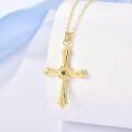 wholesale Gold 925 Sterling Silver Black Cubic Zirconia Cross Pendant Necklace for Women Mom Faith Gift-0-1