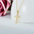 wholesale 14K Gold Solid Faith Cross Pendant Necklace for Women - 16 & 18 Chain-0-2