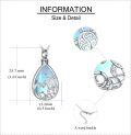 wholesale 925 Sterling Silver Teardrop Shape Blue Opal Stone Celtic Knot Design Urn Keepsake Locket Necklace for Ashes with Funnel and Fill Tool 48 Chain-0-3
