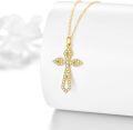 wholesale 18k Gold Plated Cubic Zirconia Cross Pendant Necklace for Women Girls Mothers Wives-0-2