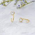wholesale 14K Gold Yellow Diamond Open Heart Ear Cuff Wrap Studs Jewelry for Women-0-2