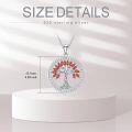 wholesale 925 Sterling Silver Tree of Life Birthstone Necklace with Colorful Gemstones-0-3