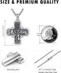 wholesale 925 Sterling Silver St Christopher Cross Medal Necklace Pendant with Mountain Scene and Angel Design -0-4