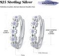 wholesale 925 Sterling Silver & Cubic Zirconia Daisy Hoop Earrings for Women, Innocence Flower Jewelry Gift for Mom Wife Sister, 0.55 Diameter-0-2