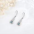 wholesale 925 Sterling Silver & Natural Labradorite Celtic Earrings, High Polish, 4mm Round Stone, Hypoallergenic, Gift for Women, Mom, Friends-0-5
