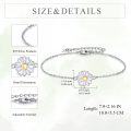 wholesale 925 Sterling Silver Daisy Flower Charm Bracelet for Women-0-3
