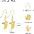 wholesale 925 Sterling Silver Banana Shape CZ Drop Earring for Women Gift-0-2