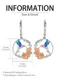 wholesale 925 Sterling Silver Hummingbird & Flower Leverback Drop Dangle Earrings Gift-0-4
