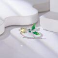 wholesale 925 Sterling Silver Sapphire Emerald Green Dragonfly Butterfly Adjustable Ring-0-1