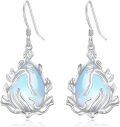wholesale 925 Sterling Silver Blue Opalite Teardrop Tree of Life Dangle Earrings-0-0