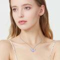 wholesale Sterling Silver Gold Angel Wings Necklace with Cross Birthstone Valentine s Gift-0-3