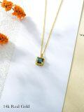 TOUPOP 14K Gold Moonstone Moss Agate Opal Teardrop Music Note Y Necklace-0-2