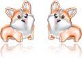 wholesale 925 Sterling Silver Corgi Dog Stud Earrings for Women - Cute Puppy  for Dog Moms & Pet Lovers-0-0
