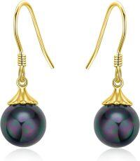 wholesale 925 Sterling Silver Purple and Green Shell Drop Dangle Earrings for Women-pearl earrings-01