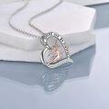 wholesale 925 Sterling Silver Be Strong & Be Yourself Gymnast in Heart Pendant Necklace-0-3