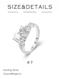 TOUPOP Sterling Silver Moissanite Solitaire Engagement Ring Wedding Band-0-3
