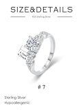 TOUPOP Sterling Silver Moissanite Solitaire Engagement Ring Wedding Band-0-3