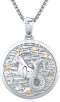 wholesale 925 Sterling Silver Capricorn Zodiac Sign Constellation Pendant Necklaces for Women Men Astrology Gifts-0-0
