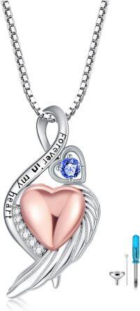 wholesale Sterling Silver Birthstone Infinity Dog Angle Cross Turtle Tree of Life Urn Necklace for Women s Ashes Wings Cremation Jewelry Heart Pendant-Infinity-September-Infinity-September