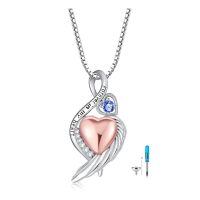 wholesale 925 Sterling Silver Cross Memorial Urn Necklace Wholesale With Wings And Heart Crystals-Infinity-September-Infinity-September
