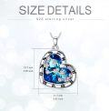 wholesale 925 Sterling Silver Blue Crystal Heart Zodiac Constellation Pendant Necklace-0-2