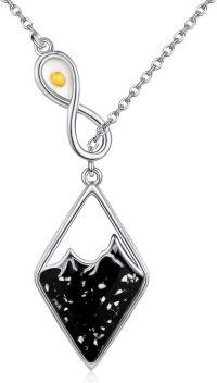 wholesale 925 Sterling Silver Mountain Pendant Necklace for Nature Enthusiasts Gift-Mountain with Mustard Seed