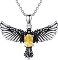 wholesale 925 Sterling Silver Birthstone Eagle Necklace for Women-November