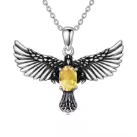 wholesale 925 Sterling Silver Birthstone Eagle Necklace for Women-November
