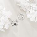 wholesale 925 Sterling Silver Cat Hoop Earrings - Cute Kitty  for Her-0-4