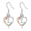 TOUPOP Sterling Silver Rose Heart Butterfly Initial L Letter Drop Dangle Earrings-0-0