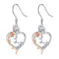 TOUPOP Sterling Silver Rose Heart Butterfly Initial L Letter Drop Dangle Earrings-0-0