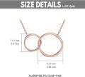wholesale 14K Gold Interlocking Circles Mother Daughter Necklace - 14K Gold  Chain (16 + 2 inch)-0-5