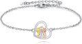wholesale 925 Sterling Silver Heart-Shaped Three Sisters Charm Bracelet - Friendship  for Women-0-0