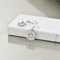 wholesale 925 Sterling Silver Daisy Flower Teardrop Dangle Leverback Earrings for Women-0-3
