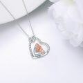 wholesale 925 Sterling Silver Dolphin and Girl Reading Heart-Shaped Pendant Necklace for Book Lovers Librarians-0-2