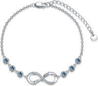 wholesale 925 Sterling Silver 12 Birthstones Infinity Daughter Link Bracelet Gift from Mom-December