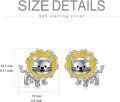 wholesale 925 Sterling Silver Lion Moonstone Stud Earrings - Cute Animal  for Women-0-3